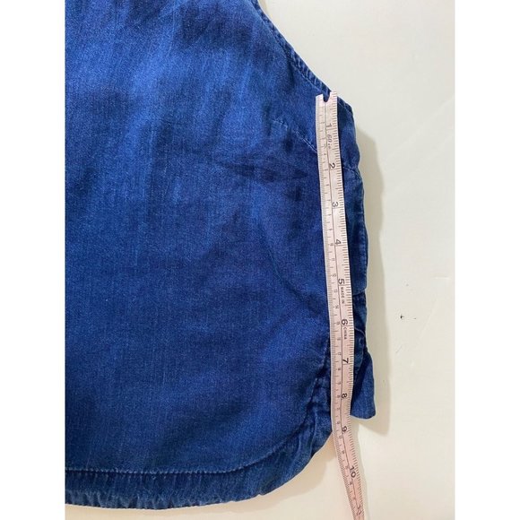 Chelsea & Violet Blue Chambray Sleeveless Lyocell Top‎ with ties at Shoul… - Picture 7 of 11